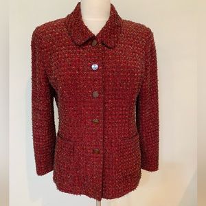 Vintage DONCASTER size 8 Burgundy Tweed jacket